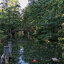 Brücke bei Wehr und Schleuse Hannomühle Brücke bei Wehr und Schleuse Hannomühle