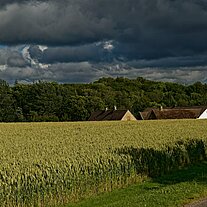 Landschaft mit Hof bei Olsker