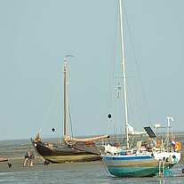 Segelboote trockengefallen