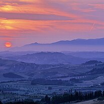 Sonnenuntergang in der nördlichen Toskana